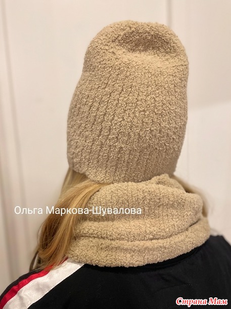Шапка и снуд для взрослых из пряжи softy baby
