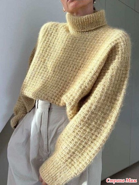 WAFFLE LOOP ROLL-NECK свитер от OTHER LOOPS. Спицы.