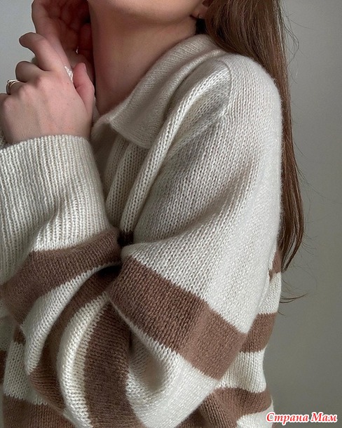 Пуловер-поло CHARLIE PULLOVER (Moreca knit). Спицы.