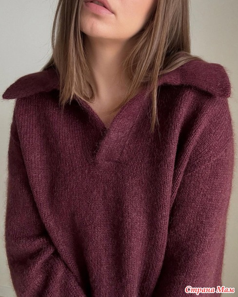 Пуловер-поло CHARLIE PULLOVER (Moreca knit). Спицы.