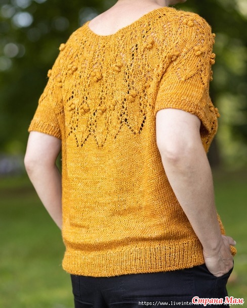 Джемпер Tulip Garden Tee «Тюльпановый сад». Спицы.