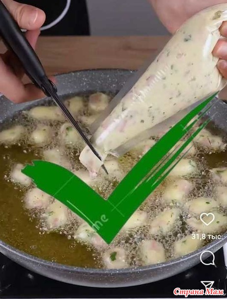 Галушки со шкварками и жаренным луком. Лайфхак.