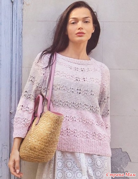 Трехцветный пуловер Perla bот Petra Bаck. Спицы.