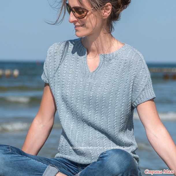Топ Edwardian Tee by Aneta Bleyer. Спицы.