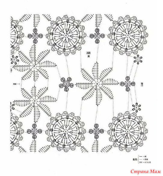 Короткое ажурное почо из цветочных мотивов. Крючок.