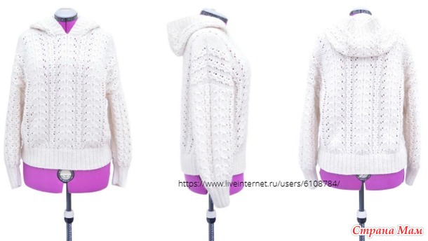 Ажурная толстовка Iceberg («Айсберг») от Aiste Butkeviсienе. Спицы.