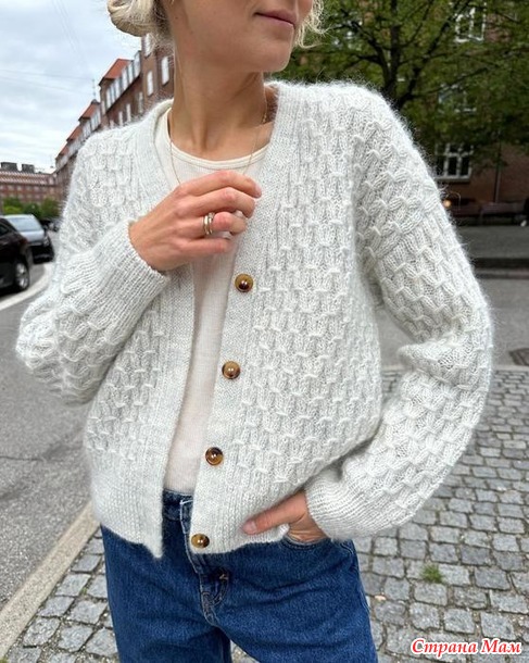 Жакет JENNY V-NECK от PetiteKnit. Спицы.