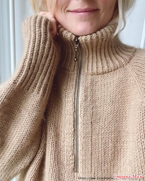 Женский свитер Zipper от PetiteKnit. Спицы.