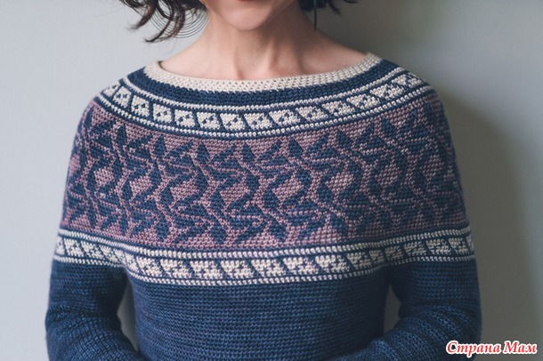 Джемпер крючком. Dreamscape Colorwork Pullover (Сказочный пейзаж)