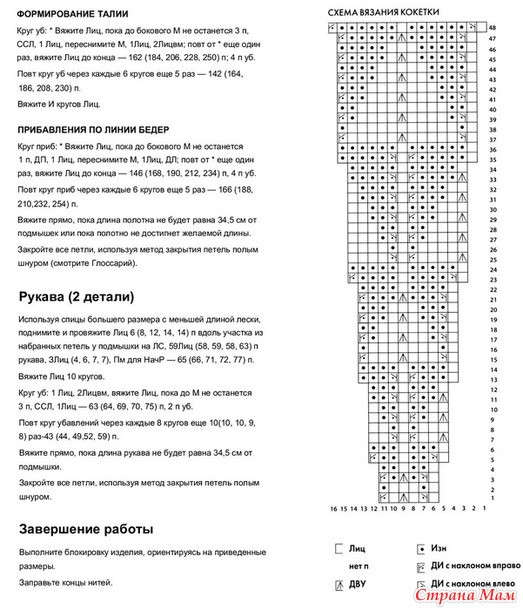 Пуловер с круглой кокеткой.