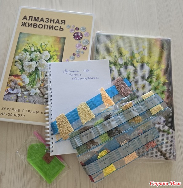 Времена года. Июнь. Алмазная мозаика "Цветы"