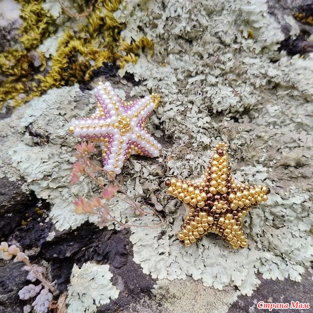 Времена года. Июль. Морские звездочки из бисера