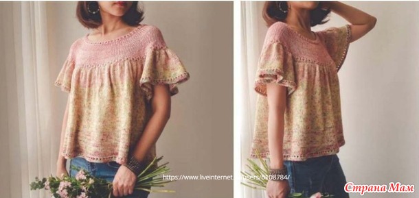 Блуза Fiore Top от Irene Lin. Спицы.