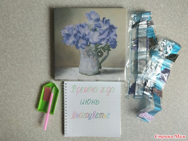 Времена года. Июнь. Алмазная мозаика "Букет".