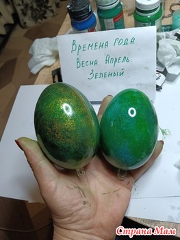 Времена года. Апрель. Пасхальные яйца.
