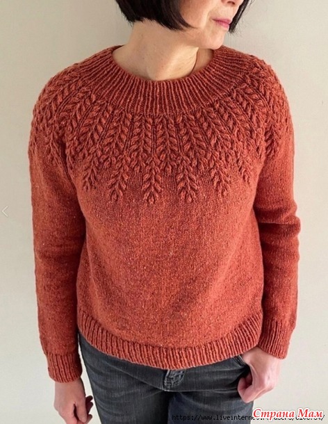 Пуловер Field Sweater (Полюшко) от Camilla Vad. Спицы.