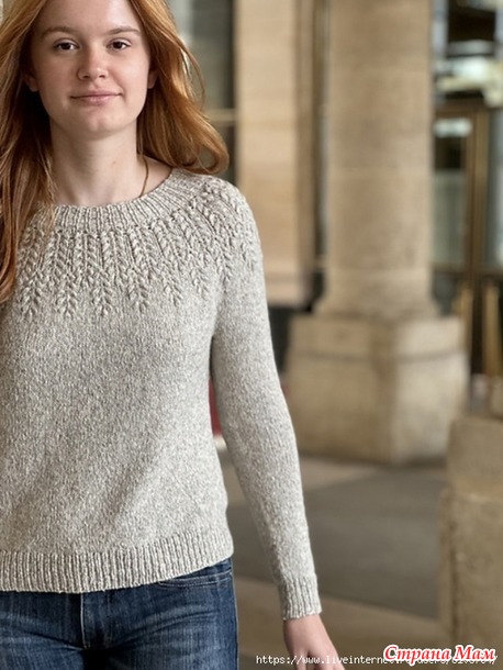 Пуловер Field Sweater (Полюшко) от Camilla Vad. Спицы.