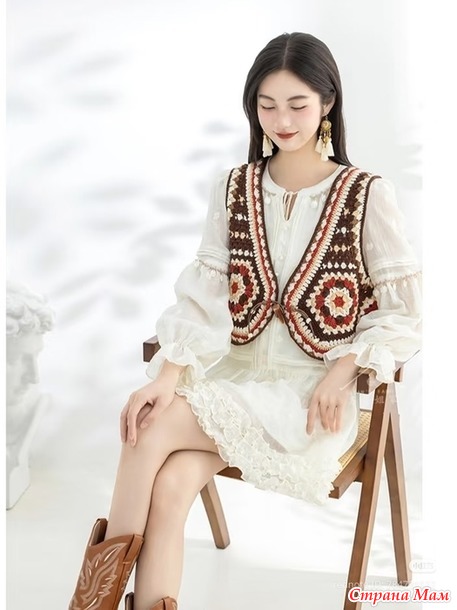 Короткий жилет их красочных шестигранников. Крючок.