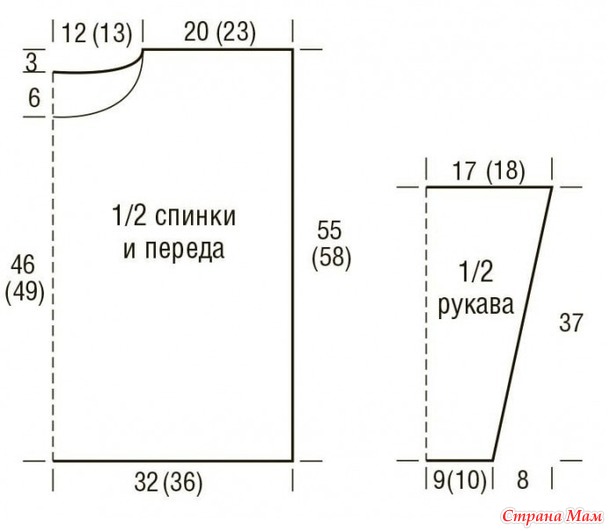 Пуловер с ритмичными косами.