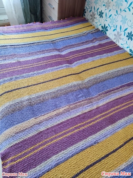 Довяжика. Плед Имитация тканого полотна