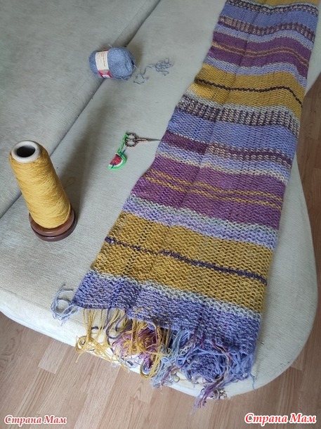 Довяжика. Плед Имитация тканого полотна