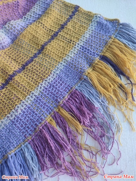 Довяжика. Плед Имитация тканого полотна