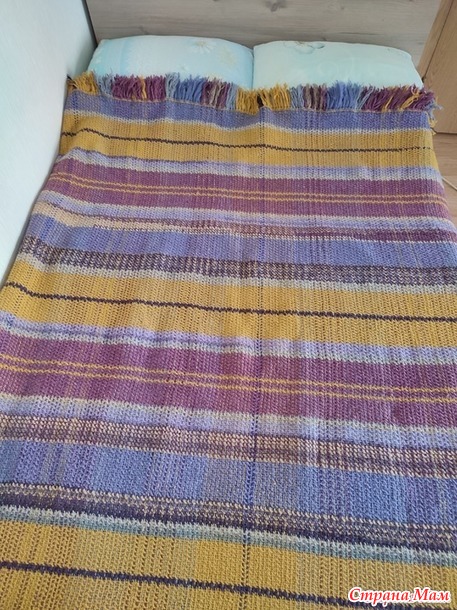 Довяжика. Плед Имитация тканого полотна