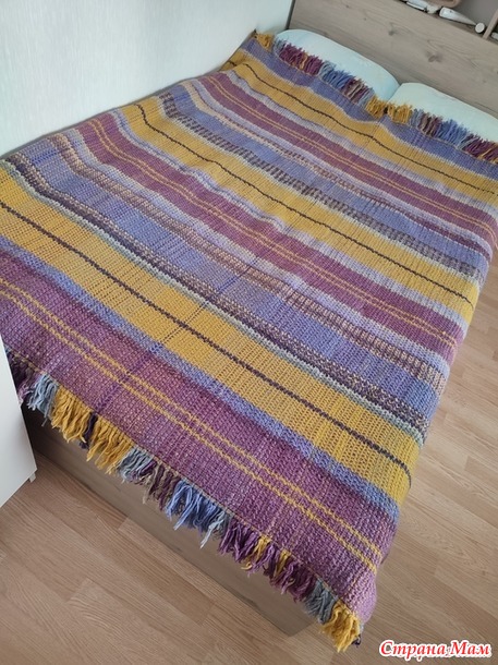 Довяжика. Плед Имитация тканого полотна