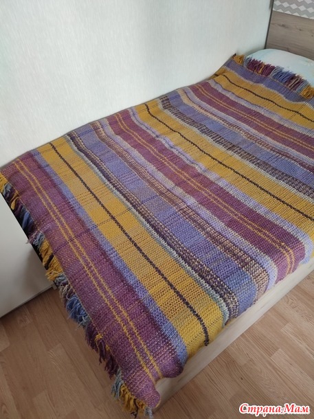 Довяжика. Плед Имитация тканого полотна