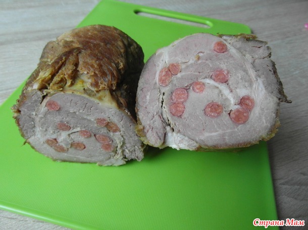 НШ Как заготовить мясо? Рулет с тонкими салями.