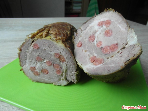 НШ Как заготовить мясо? Рулет с тонкими салями.