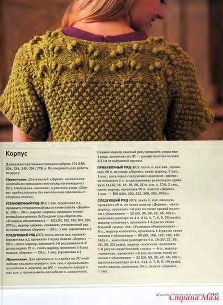 Жакет с объемным узором гроздья винограда. Спицы.