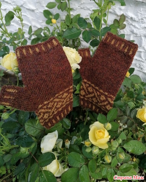 Митенки с жаккардом